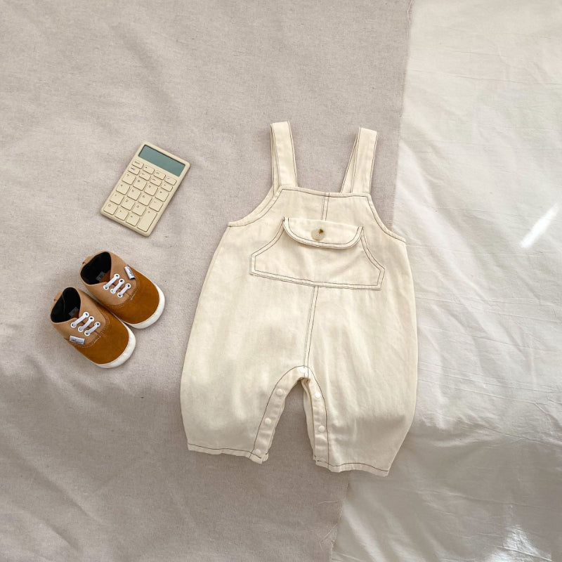 【BABY】無地デニムサロペット、ボーダーTシャツSK100632