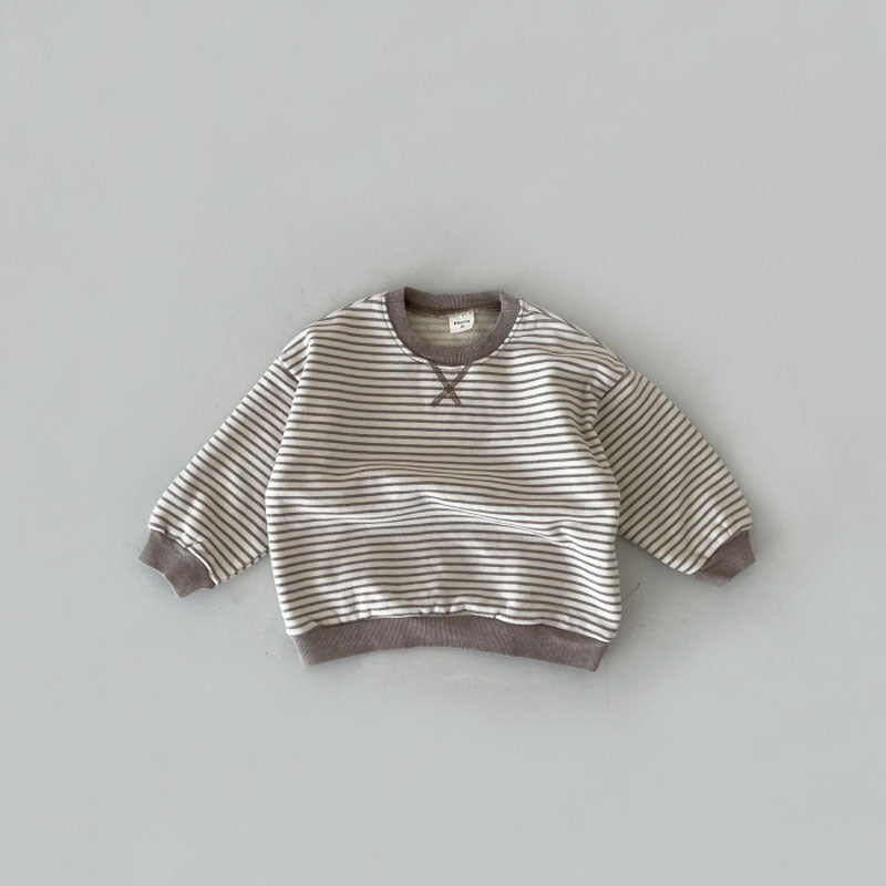 【BABY】ストライプクルーネックスウェットSK101917