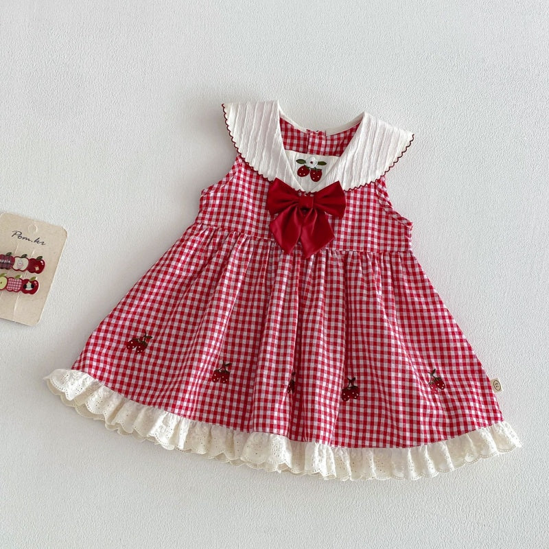 【BABY&KID】夏新作 いちごチェックワンピースSK105210