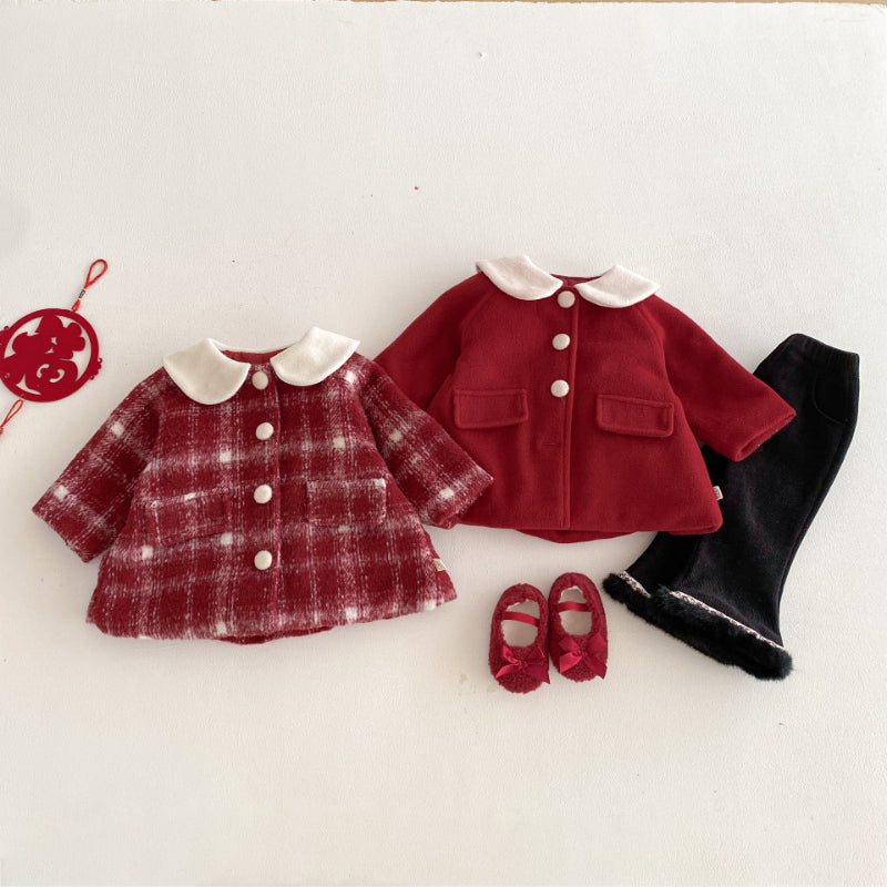 【BABY&KID】冬新作丸襟レトロ厚手コートSK103031