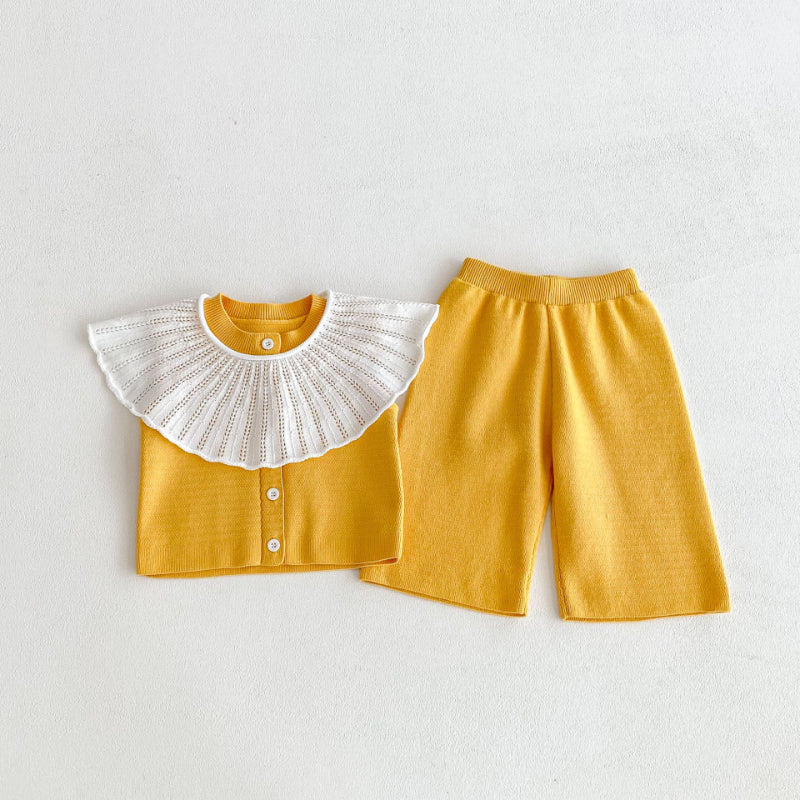 【BABY&KID】大襟ブラウス＆ニットベスト＆ニットワイドパンツSK101436
