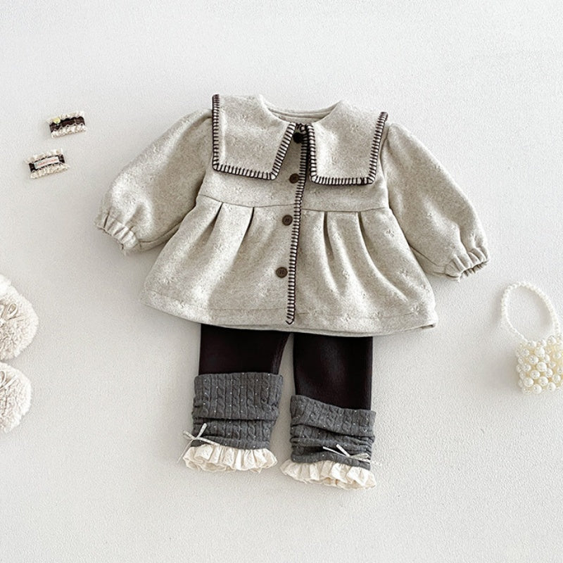 【BABY】冬新作ツイード風ジャケット、裏起毛レギンスSK108311