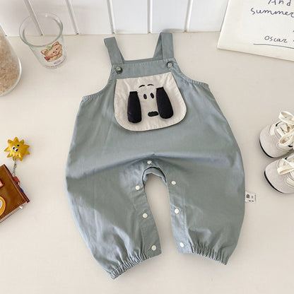 【BABY】大耳わんこサロペット、ブラックTシャツSK101909