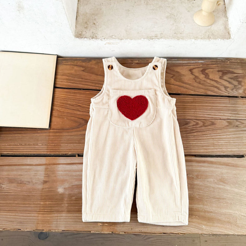 【BABY】コーデュロイハート刺繍サロペットSK100819