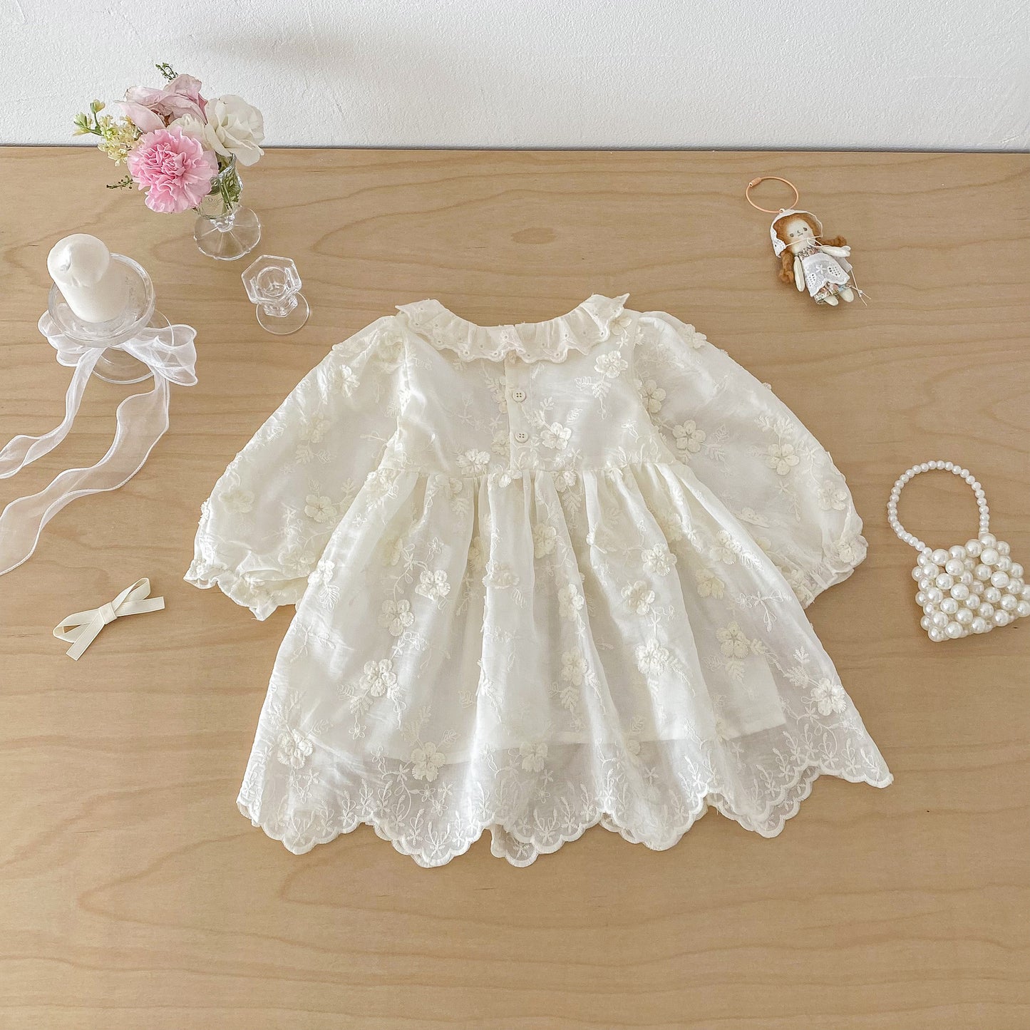 【BABY&KID】韓国風ジャカードプリンセスワンピースSK103517