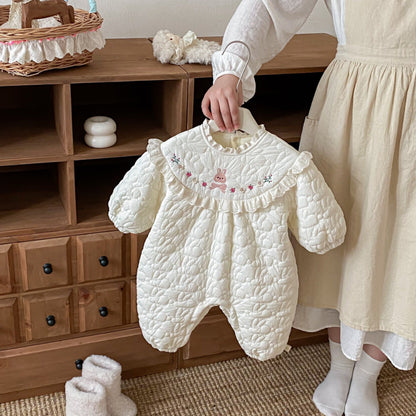 【BABY】冬新作刺繍カートゥーン中綿カバーオールSK102511