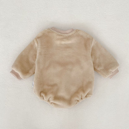 【BABY】冬新作無地フリースロンパースSK102501