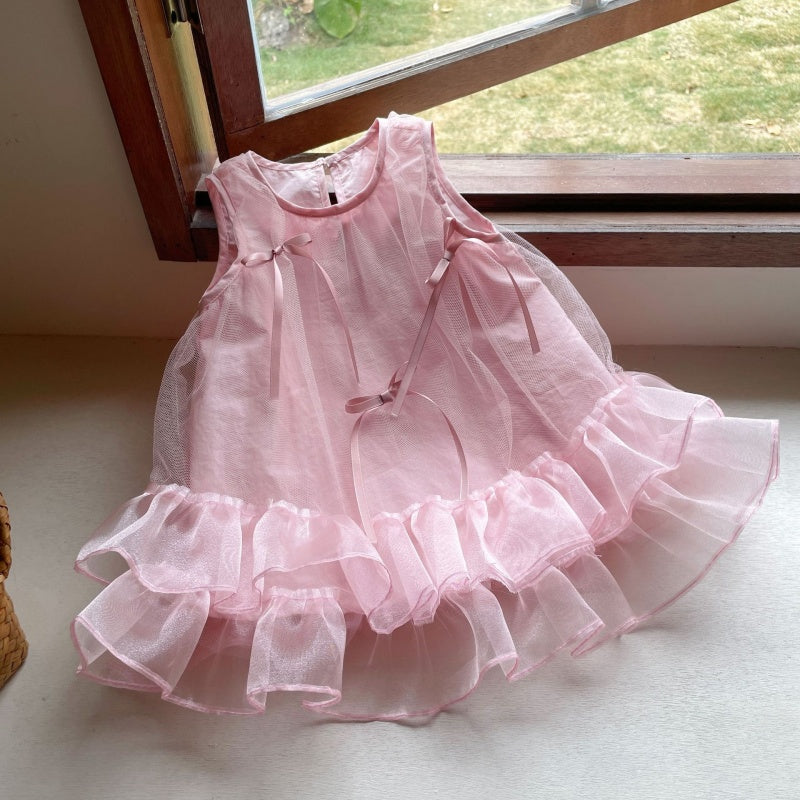 【BABY】夏新作蝶結びチュールワンピースSK105712