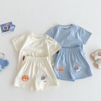 【BABY&KID】夏新作 アニマル柄ショートセットアップSK070212