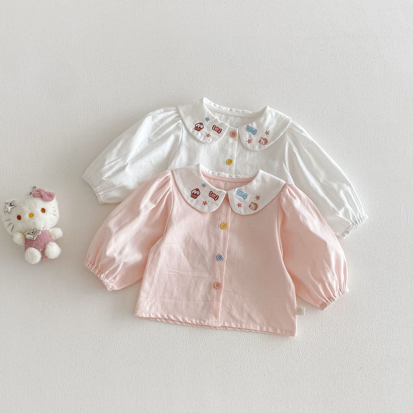 【BABY&KID】ねこ刺繍シャツSK103516