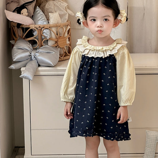 【BABY】リボンプリントキャミワンピース&レース襟ブラウスSK103417