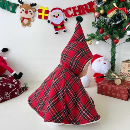 【BABY】クリスマスチェックポンチョSK102829