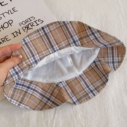 【BABY】チェック切替ロンパース＆帽子SK103613