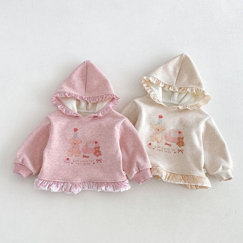 【BABY&KID】冬新作くまプリントトレーナー、フレアパンツSK108524