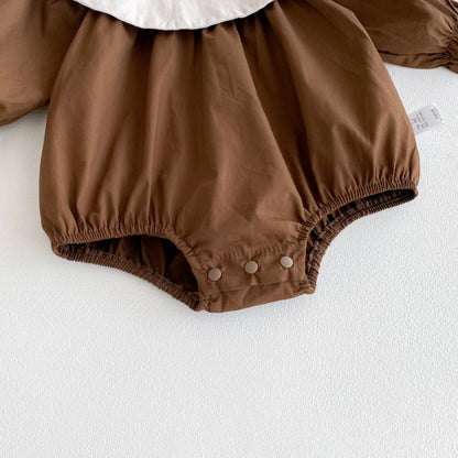 【BABY】長袖クルーネックロンパース、ワンピースSK100124