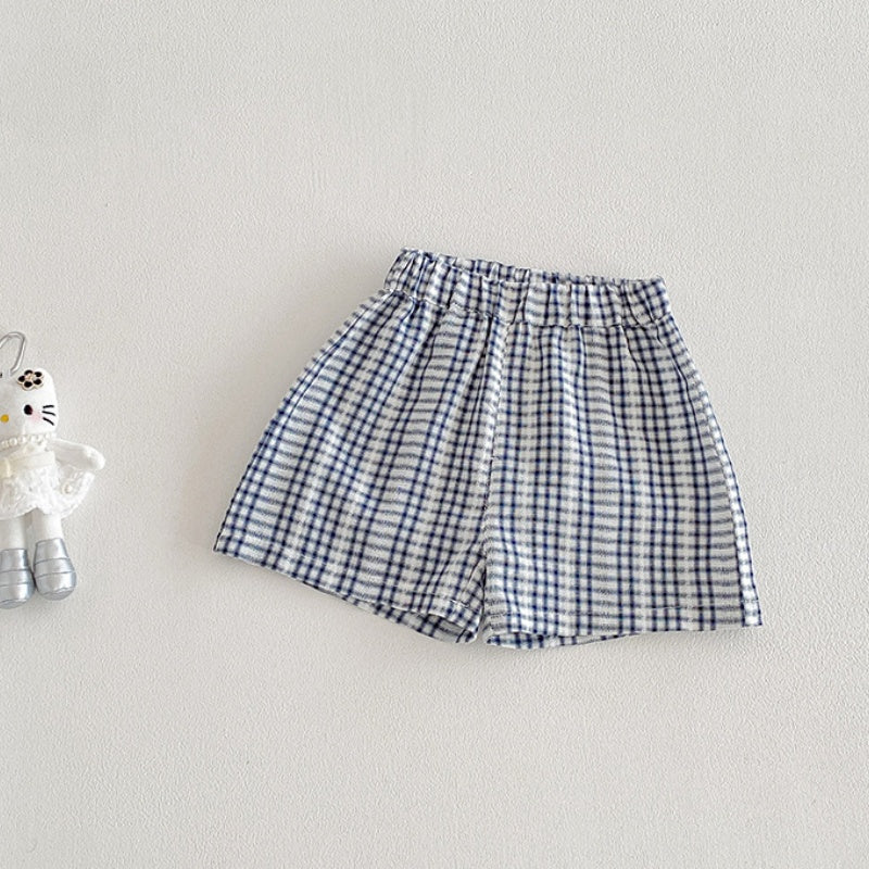 【BABY】夏新作チェックフリルスリーブセットアップSK104812