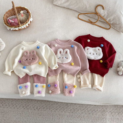 【BABY&KID】冬新作ぽんぽん付きニットセーターSK102534