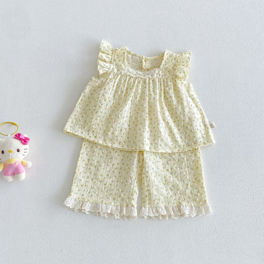 【BABY&KID】夏新作フリルスリーブ小花柄セットアップSK105604