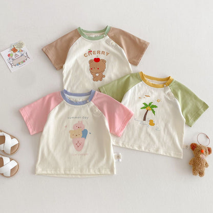 【BABY&KID】夏新作  カラーバリカートゥーンセットアップSK061807