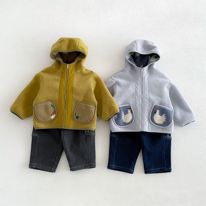 【BABY&KID】冬新作カートゥーン裏起毛ジャケットSK108517