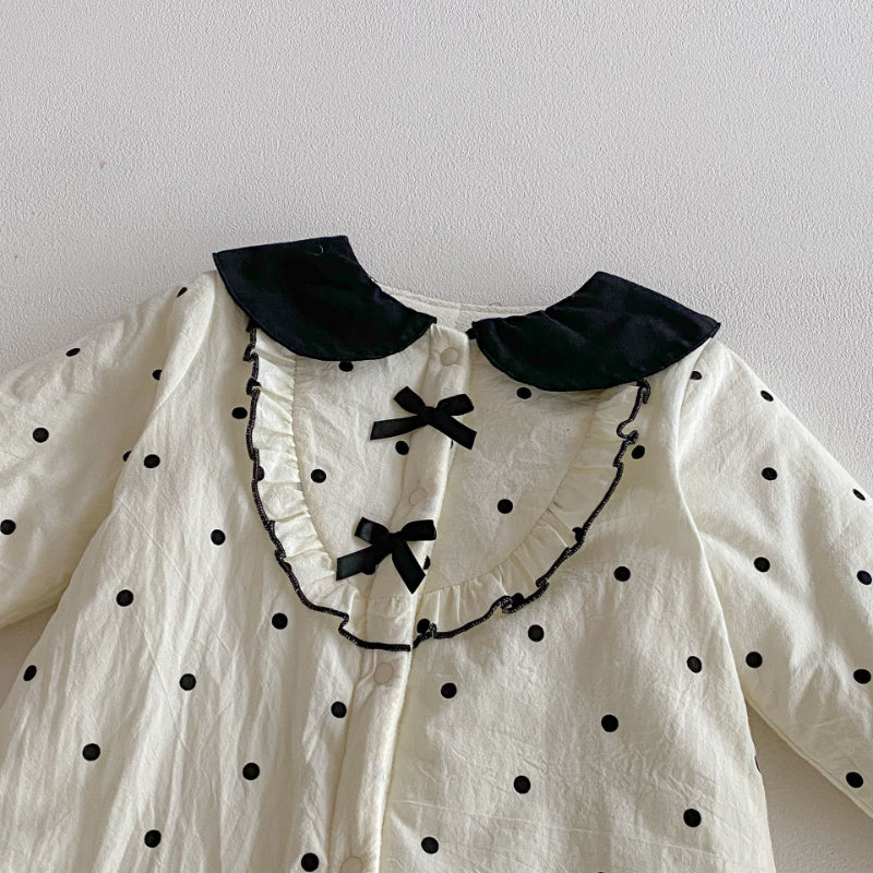 【BABY】冬新作ドット裏起毛カバーオールSK102712