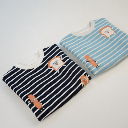【BABY&KID】ボーダーパンプリントスウェットSK101549