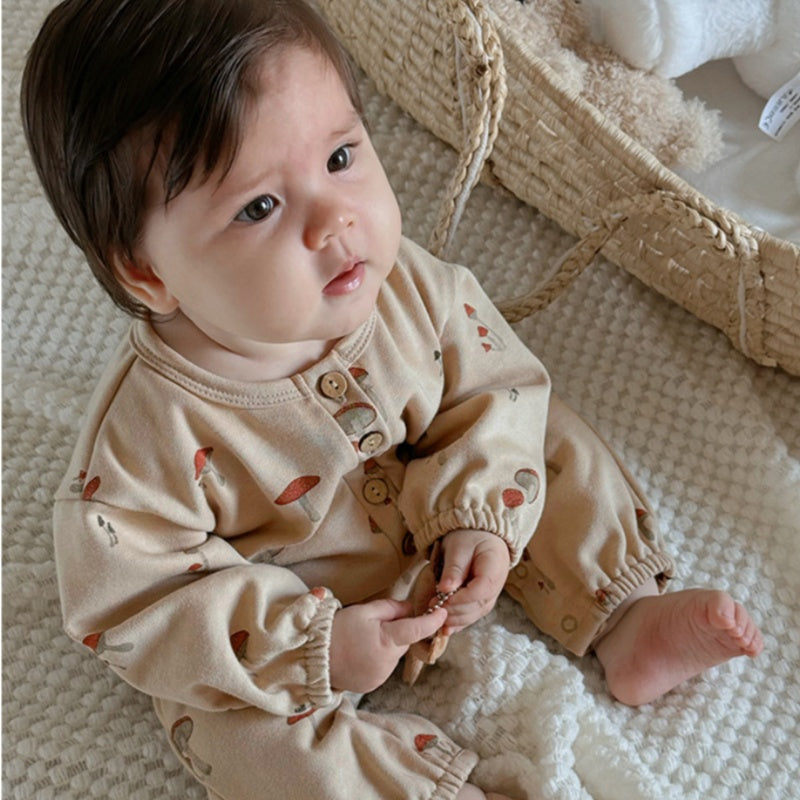 【BABY】北欧風フルーツプリントカバーオールSK101318