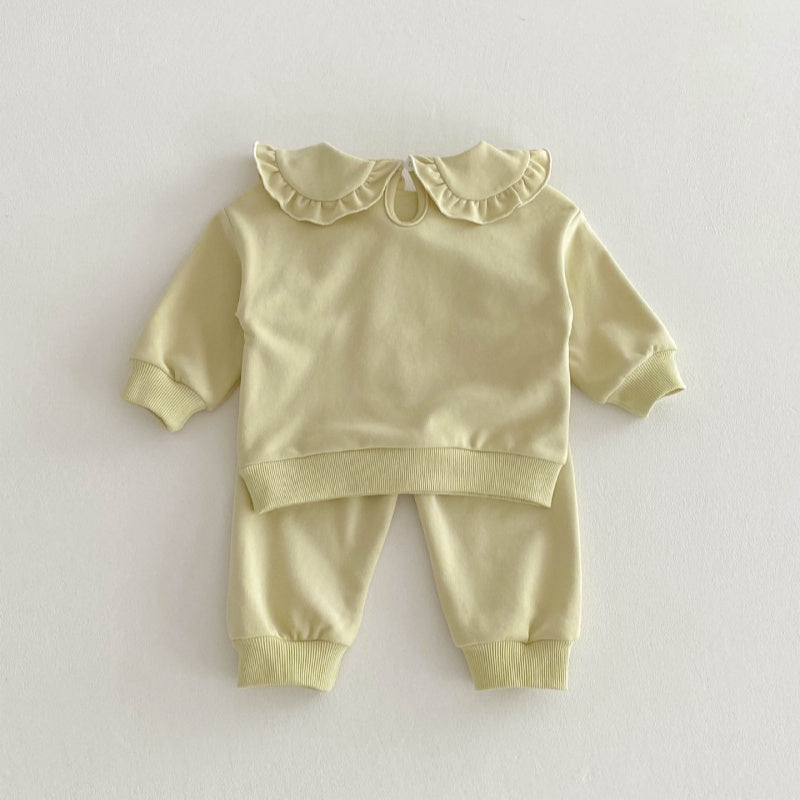 【BABY&KID】韓国風花刺繡可愛いセットアップSK032806