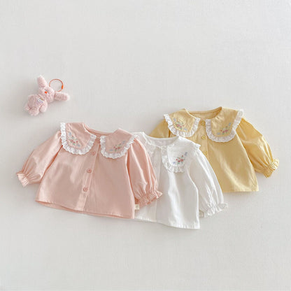 【BABY&KID】レース小花柄ドールカラーシャツSK103509