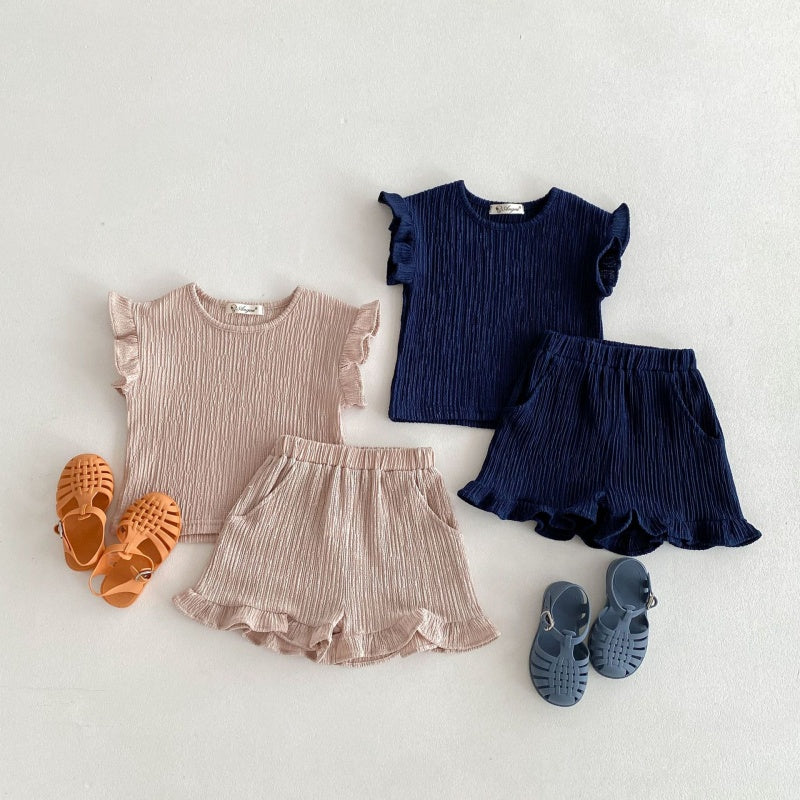【BABY&KID】夏新作 薄手コットンセットアップSK080206