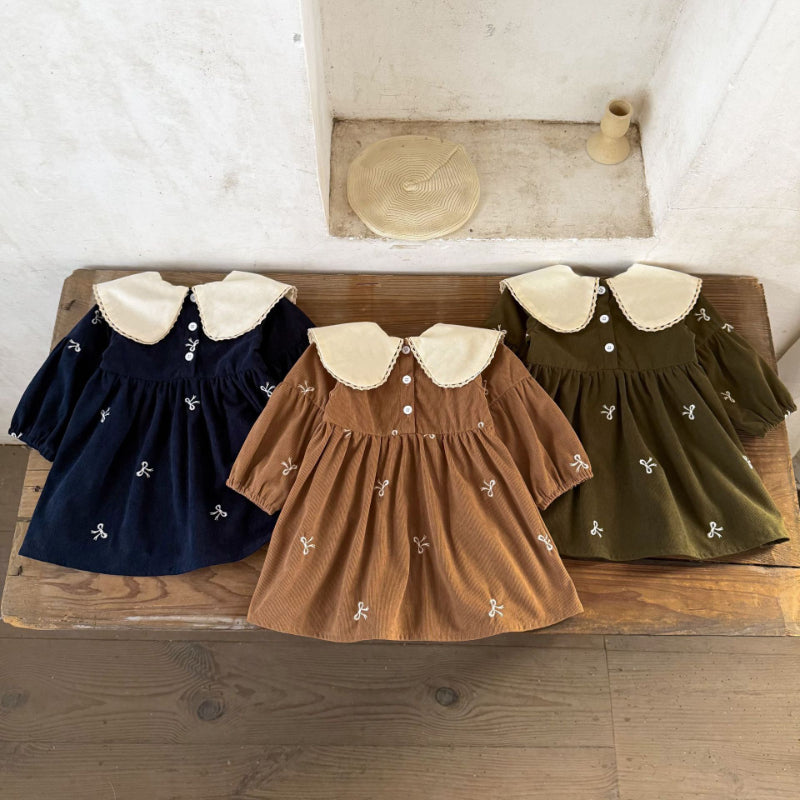 【BABY&KID】コーデュロイ蝶結びワンピースSK011002