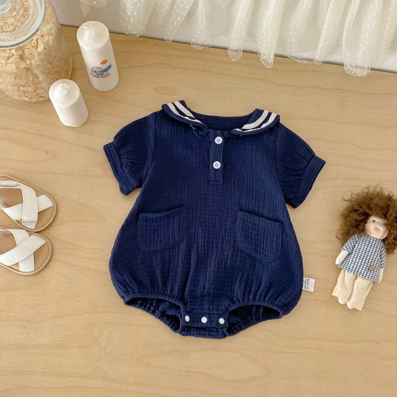 【BABY】夏新作コットンガーゼしぼ感ロンパースSK105809