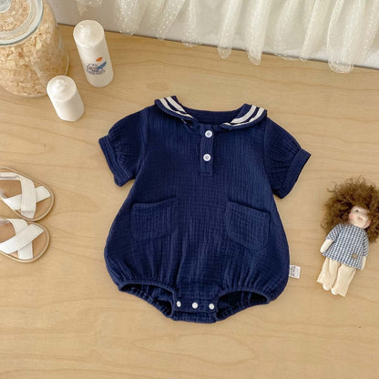 【BABY】夏新作コットンガーゼしぼ感ロンパースSK105809