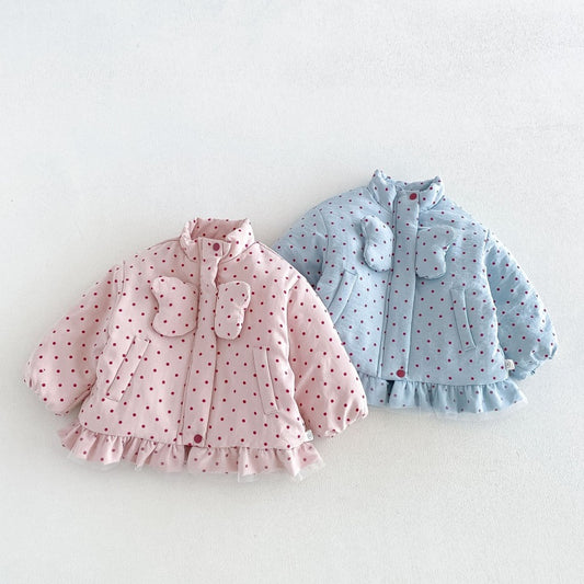 【BABY&KID】冬新作かわいいドット中綿ジャケットSK108514