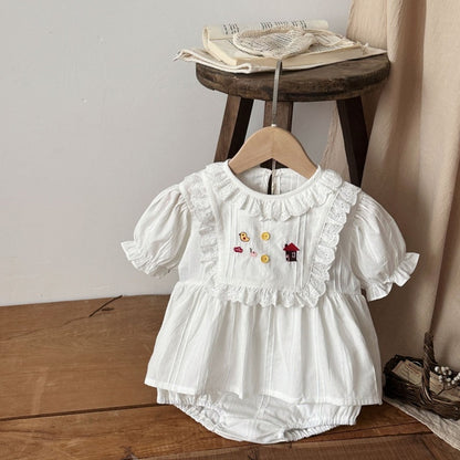 【BABY】夏新作ひよこハウス刺繍セットアップSK106006