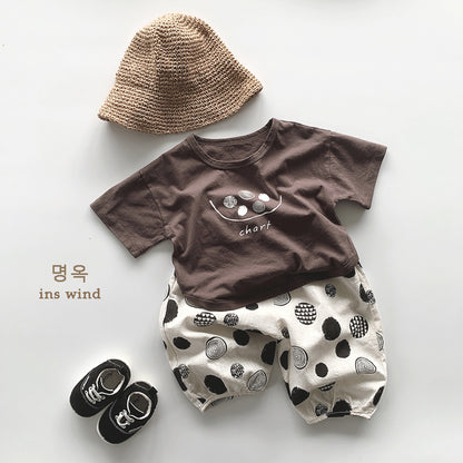 【BABY&KID】夏新作 薄手コットン半袖TシャツSK080818