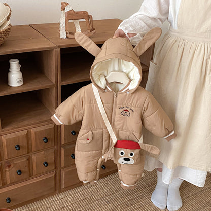 【BABY】取り外しフード裏起毛カバーオール＆バッグセットSK102913