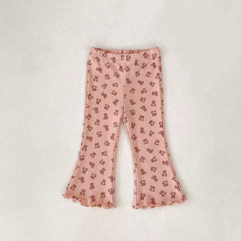 【BABY&KID】小花柄、くまベルボトムパンツSK100825