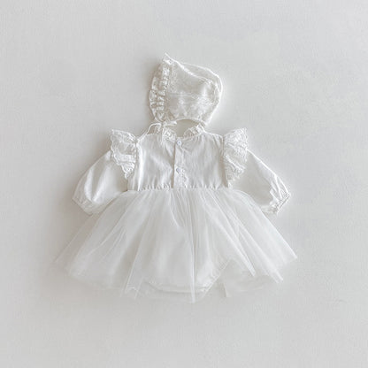 【BABY】フラワーチュールロンパース&帽子SK101105
