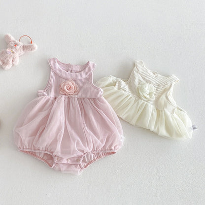 【BABY】夏新作立体フラワーロンパースSK105705