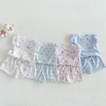 【BABY&KID】夏新作 小花柄セットアップSK105105