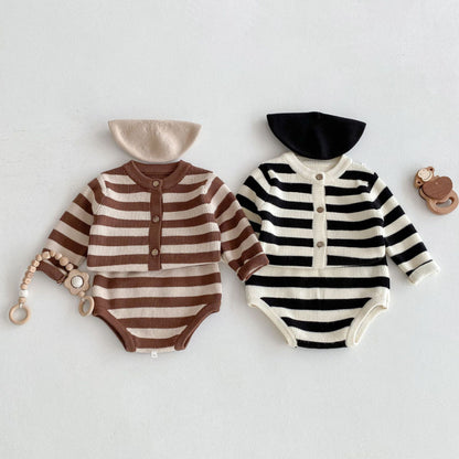 【BABY】ボーダーニットセットアップSK101521