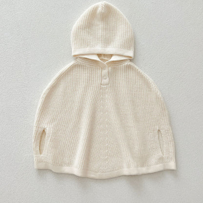 【BABY&KID】ガーリー フード付ニットポンチョSK101544