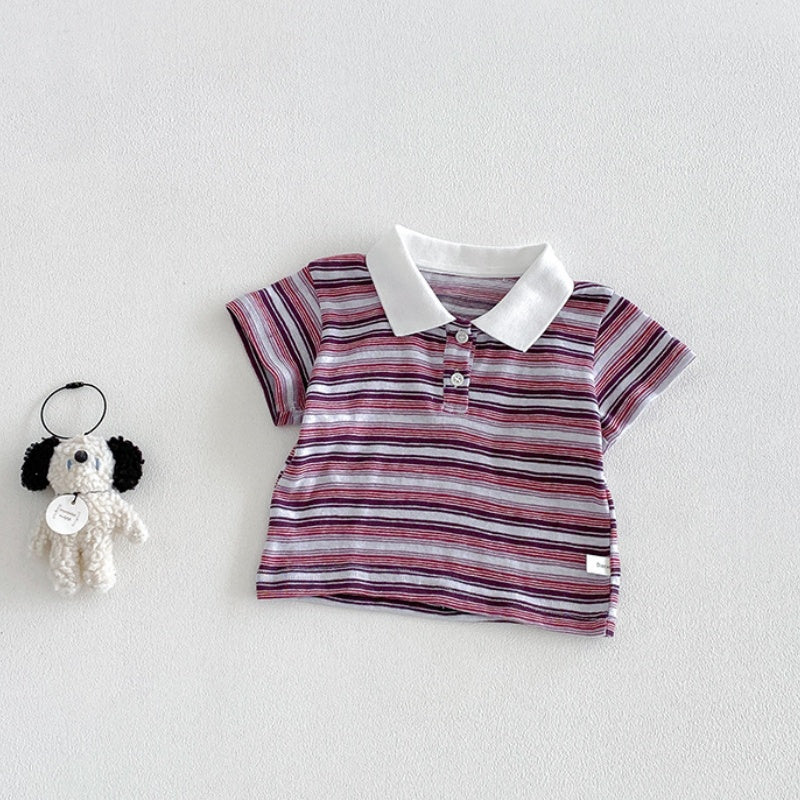 【BABY】夏新作ダブルポケットサロペットカバーオール＆ボーダーTシャツSK105305