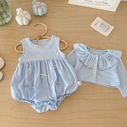 【BABY】ニットロンパース＆丸襟カーディガンSK103913