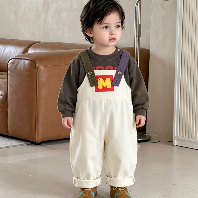 【BABY】ロゴサロペット＆長袖トップスSK106716