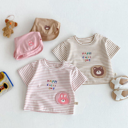 【BABY&KID】夏新作 Happy every dayボーダーセットアップSK070215
