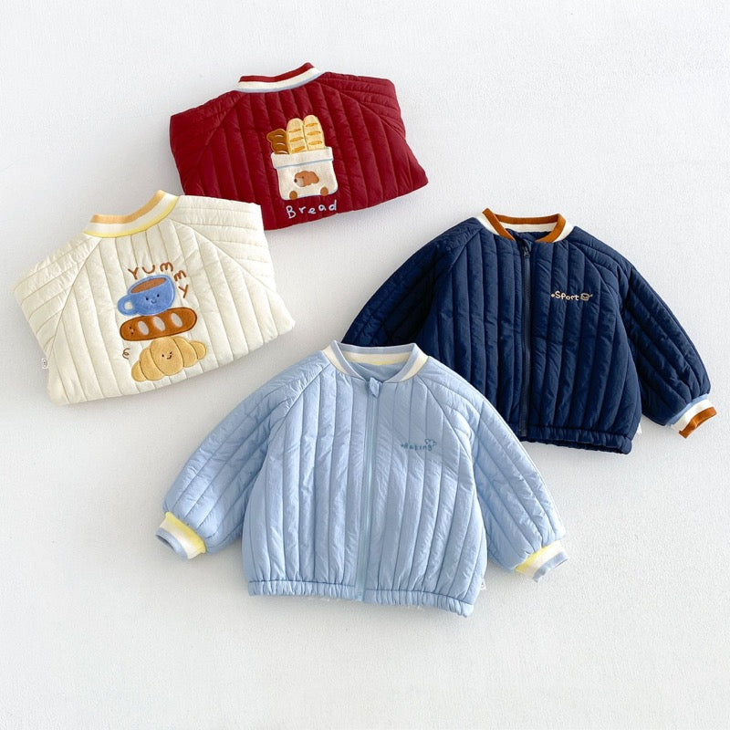 【BABY&KID】冬新作刺繍厚手中綿ジャケット、デニムパンツSK107722