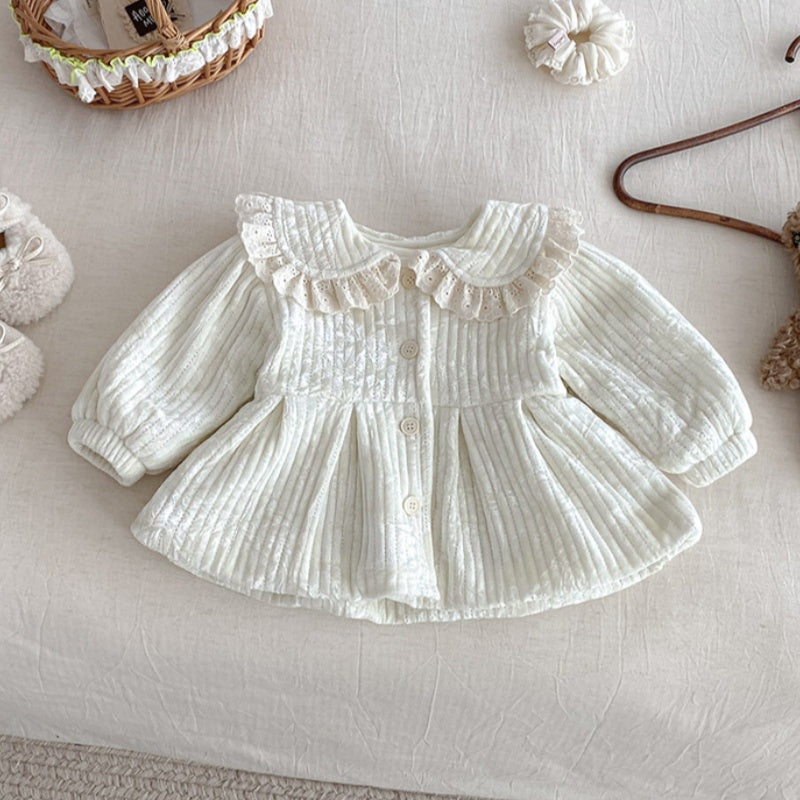 【BABY】冬新作フリル襟裏起毛ジャケットSK102725