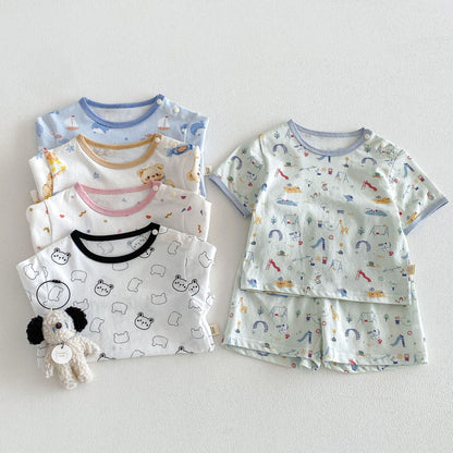 【BABY&KID】夏新作 総柄セットアップSK105115